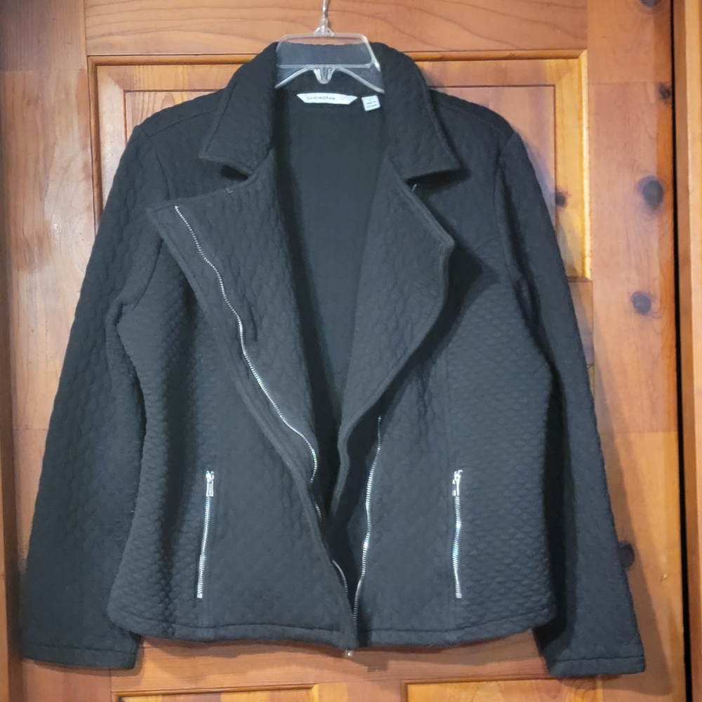 Isaac Mizrahi SzLg black zipup jacket